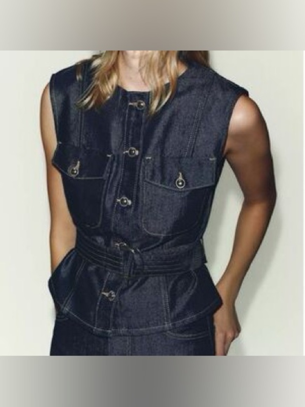 Zara Denim Set | Belted Top + Jeans